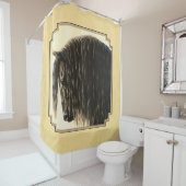 Rideaux De Douche Cheval friésien Jaune (En situation)