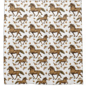 Rideaux De Douche Cheval islandais et fleurs des années 1930 (Devant)