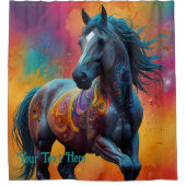 Rideaux De Douche Cheval Psychédélique Cosmologique : Voyage Surréel (Devant)