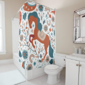 Rideaux De Douche Cheval scandinave mignon (En situation)