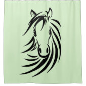 Rideaux De Douche Cheval tête sur vert (Devant)