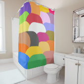 Rideaux De Douche Chevauchement des échelles cercles motif (En situation)