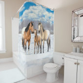 Rideaux De Douche Chevaux Appaloosa En Pâturage D'Hiver (En situation)
