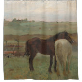 Rideaux De Douche Chevaux dans une prairie, Peinture à l'huile, Edga (Devant)