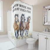 Rideaux De Douche Chevaux Mustang Occidentaux Wild & Free (En situation)