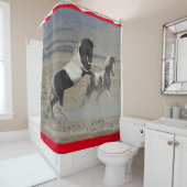 RIDEAUX DE DOUCHE CHEVAUX SAUVAGES D'UTAH PINTO COMBATTING SHOWER CU (En situation)