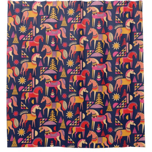 Rideaux De Douche Chevaux Scandinaves : Décoration Décorative Sans C (Devant)