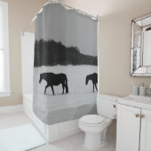 Rideaux De Douche Chevaux sur la neige sccna (En situation)