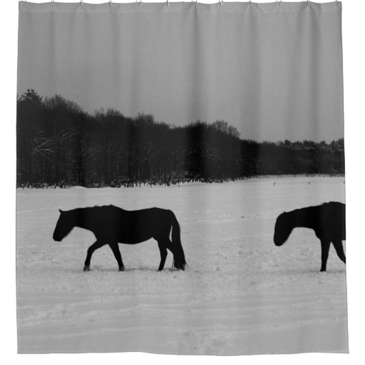 Rideaux De Douche Chevaux sur la neige sccna (Devant)