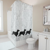 Rideaux De Douche Cheveux longs Dachshund - Silhouette 1 (En situation)