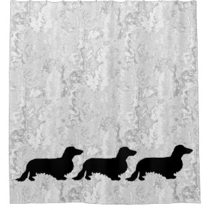 Rideaux De Douche Cheveux longs Dachshund - Silhouette 1