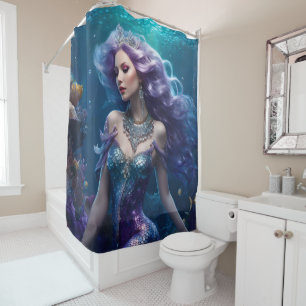 Rideaux De Douche Cheveux mauve de sirène