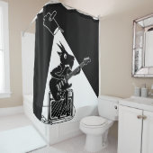 Rideaux De Douche Chèvre jouant une guitare électrique (En situation)