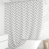 Rideaux De Douche Chevron gris et blanc