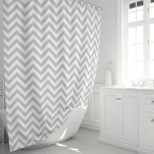 Rideaux De Douche Chevron gris et blanc