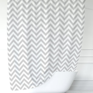 Rideaux De Douche Chevron gris et blanc
