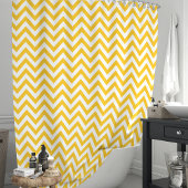 Rideaux De Douche Chevron jaune et blanc