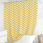 Rideaux De Douche Chevron jaune et blanc