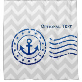 Rideaux De Douche Chevron nautique et sceau d'Ancre (Devant)