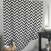 Rideaux De Douche Chevron noir et blanc