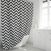 Rideaux De Douche Chevron noir et blanc