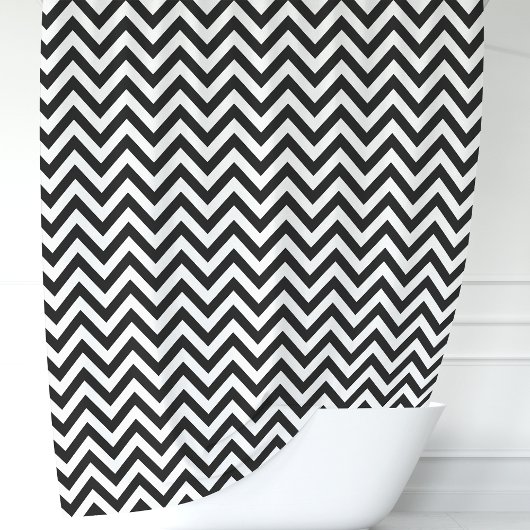 Rideaux De Douche Chevron noir et blanc