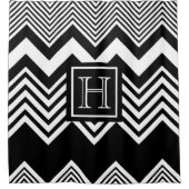 Rideaux De Douche Chevron noir et blanc (Devant)