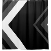 Rideaux De Douche Chevron noir, gris et blanc (Devant)