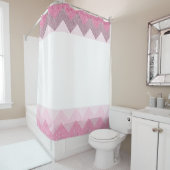 Rideaux De Douche Chevron rose (En situation)