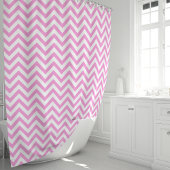 Rideaux De Douche Chevron rose et blanc