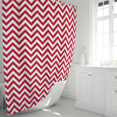 Rideaux De Douche Chevron Rouge et Blanc