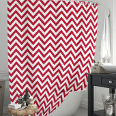 Rideaux De Douche Chevron Rouge et Blanc