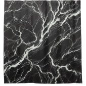 Rideaux De Douche Chic Aspect Marbre Noir & Blanc Glamour (Devant)