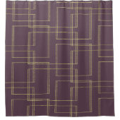 Rideaux De Douche Chic Berry Mauve & Gold Glam géométrique (Devant)