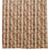 Rideaux De Douche Chic Crème Brown Faux Tissus (Devant)