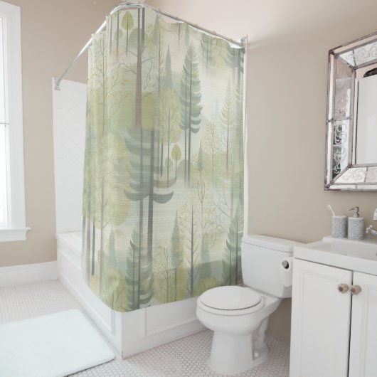 Rideaux De Douche Chic, Elegant Crèmes & cuir texture fleur look (En situation)