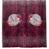 Rideaux De Douche Chic faux argent Parties scintillant Bourgogne Flo (Devant)