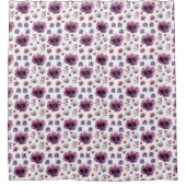 Rideaux De Douche chic floral foliage purple blooming flowers (Devant)