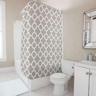 Rideaux De Douche Chic gris-gris rétro Cute Trellis Motif