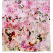 Rideaux De Douche Chic Joli Push Pink Rose Floral (Devant)