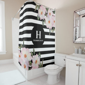 Rideaux De Douche Chic Moderne Aquarelle Roses Roses Roses Rose Rayu