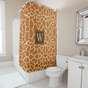 Rideaux De Douche Chic moderne Giraffe Imprimer Monogramme