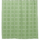 Rideaux De Douche Chic Moderne Tendance Vert et Blanc (Devant)