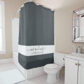 Rideaux De Douche Chic Newlyborn Mr Mme Black and White Monogram (En situation)