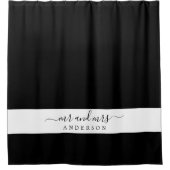Rideaux De Douche Chic Newlyborn Mr Mme Black and White Monogram (Devant)