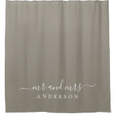 Rideaux De Douche Chic Newlysée M. Mme Gray Monogram (Devant)