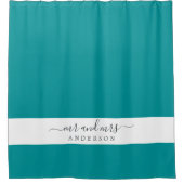 Rideaux De Douche Chic Newlysée M. Mme Tropical Green Monogram (Devant)