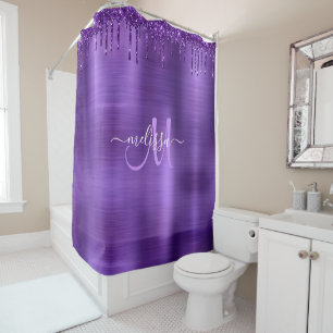 Rideaux De Douche Chic Purple Parties scintillant de séchage Pincea