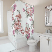 Rideaux De Douche Chic Rétro Fleurs Féminines Éculées (En situation)