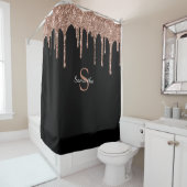 Rideaux De Douche Chic Rose Gold Parties scintillant Drives Sparkle  (En situation)